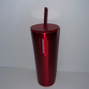 Starbucks Red Stainless Steel 24 oz. Holiday 2022 Cold Cup with Straw